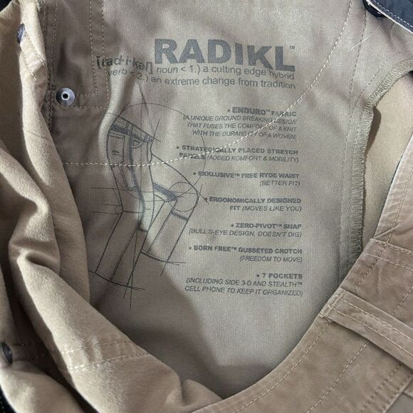Kuhl Radikl Pants 36x32 Brown Vented Gusseted Crotch Performance Comfort - Picture 13 of 16